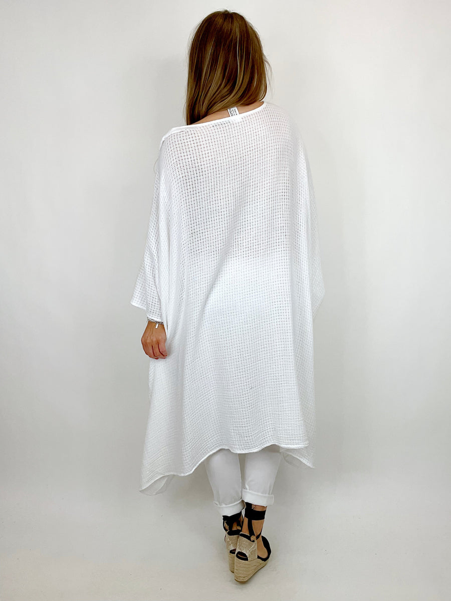 Lagenlook Nancy Waffle Necklace Top in Denim. Code 8550 LAGENLOOK