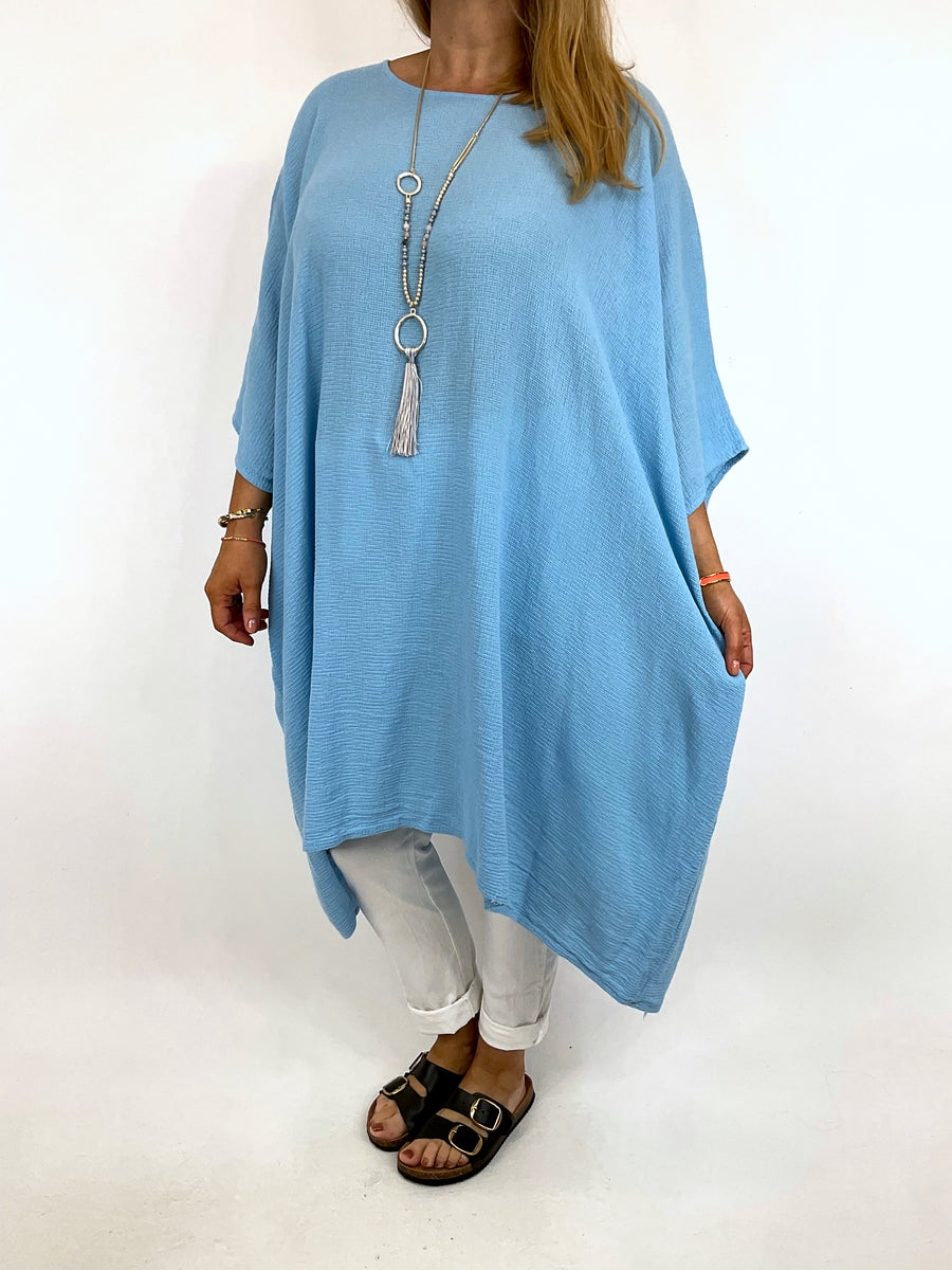 Lagenlook Nancy Waffle Necklace Top in Denim. Code 8550 LAGENLOOK