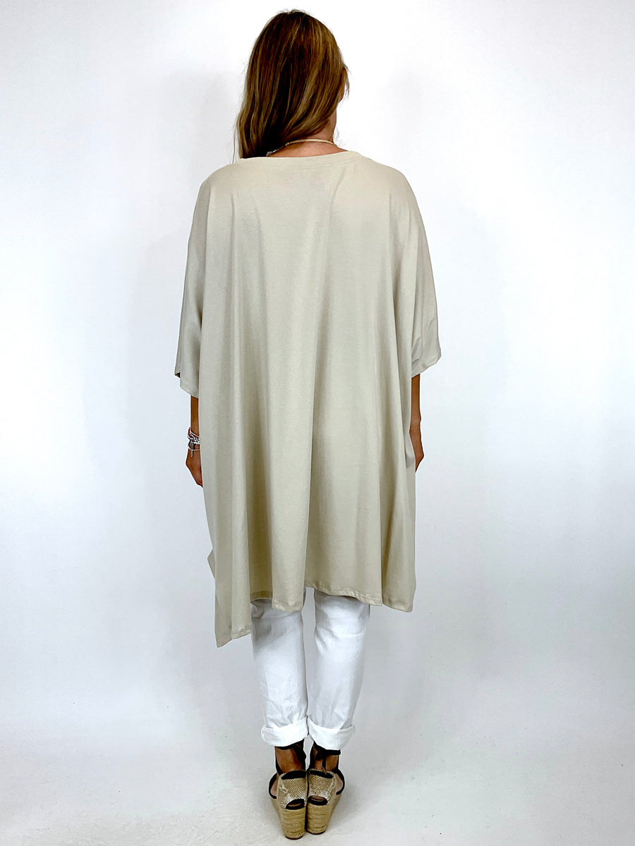 Lagenlook Lara Cotton Jersey Top in Cream. code 1557A