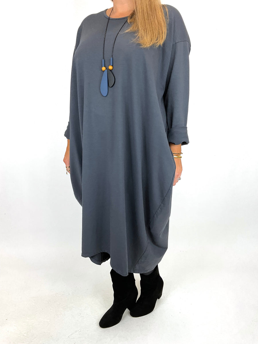 Lagenlook Cassina Curve Tunic in Charcoal. code 5720