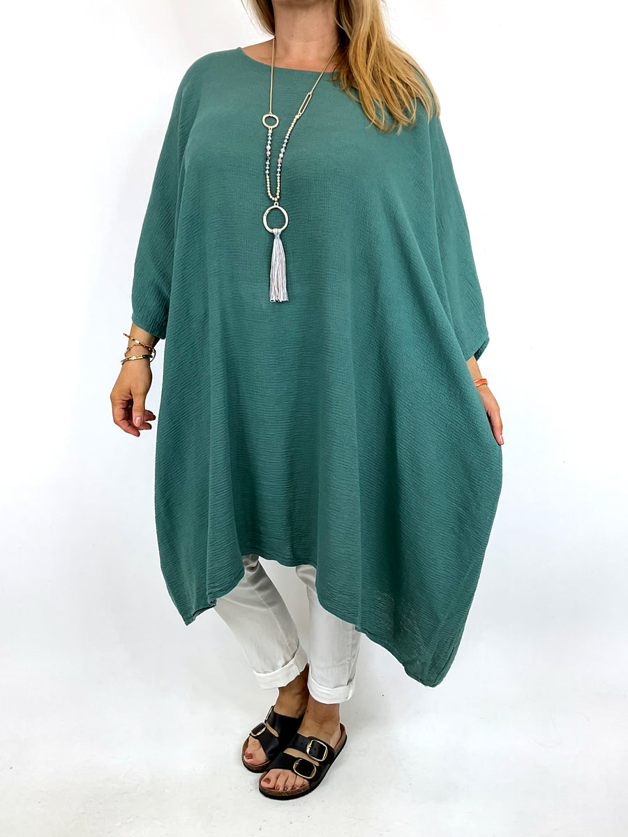 Lagenlook Nancy Waffle Necklace Top in Denim. Code 8550 LAGENLOOK