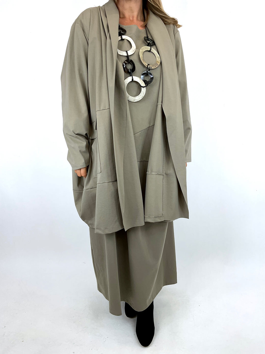 FLAX 100% high quality Linen Neutral Lagenlook Coat Cream Size L