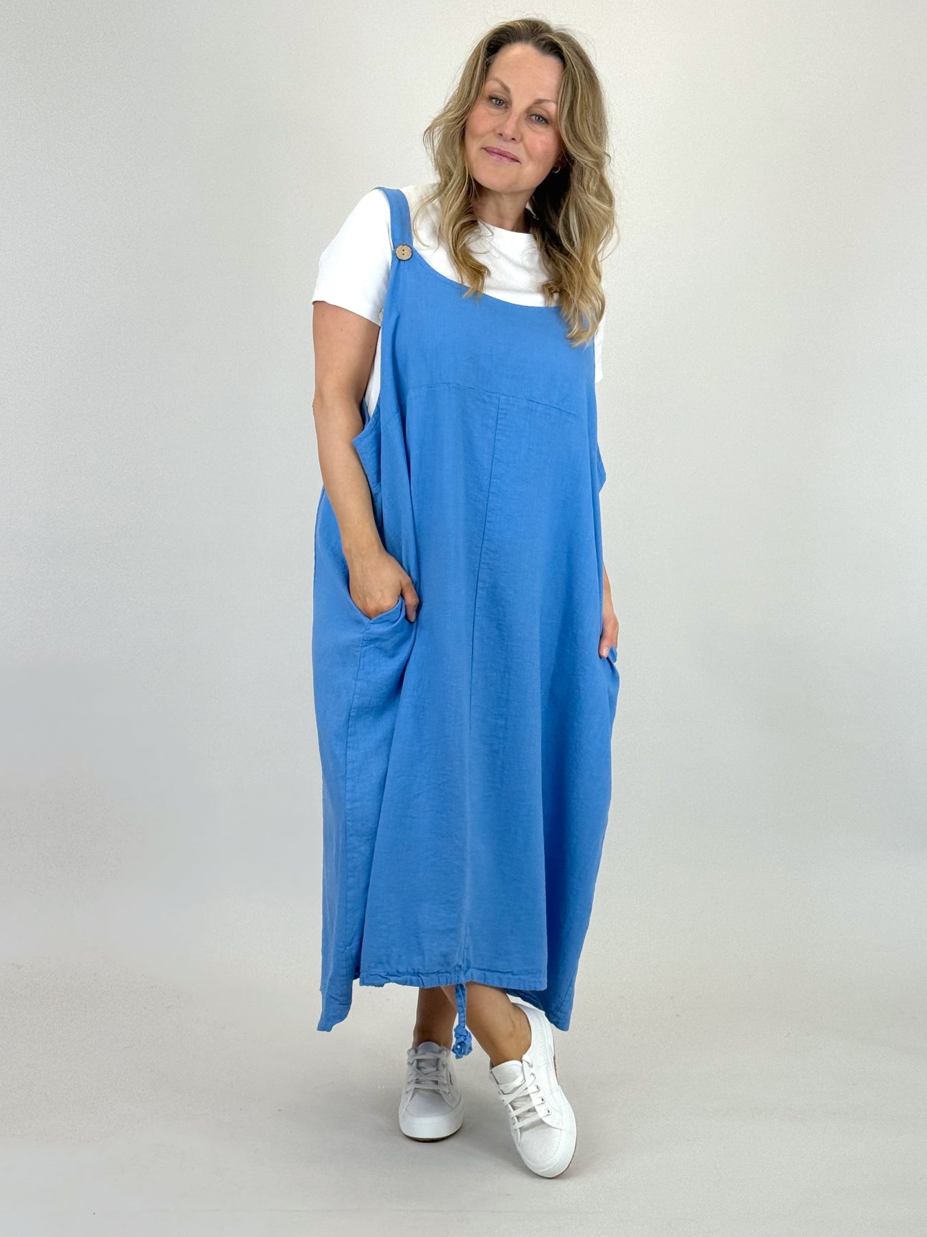 made in italy linen dresses uk Linen Pocket Dress Perla