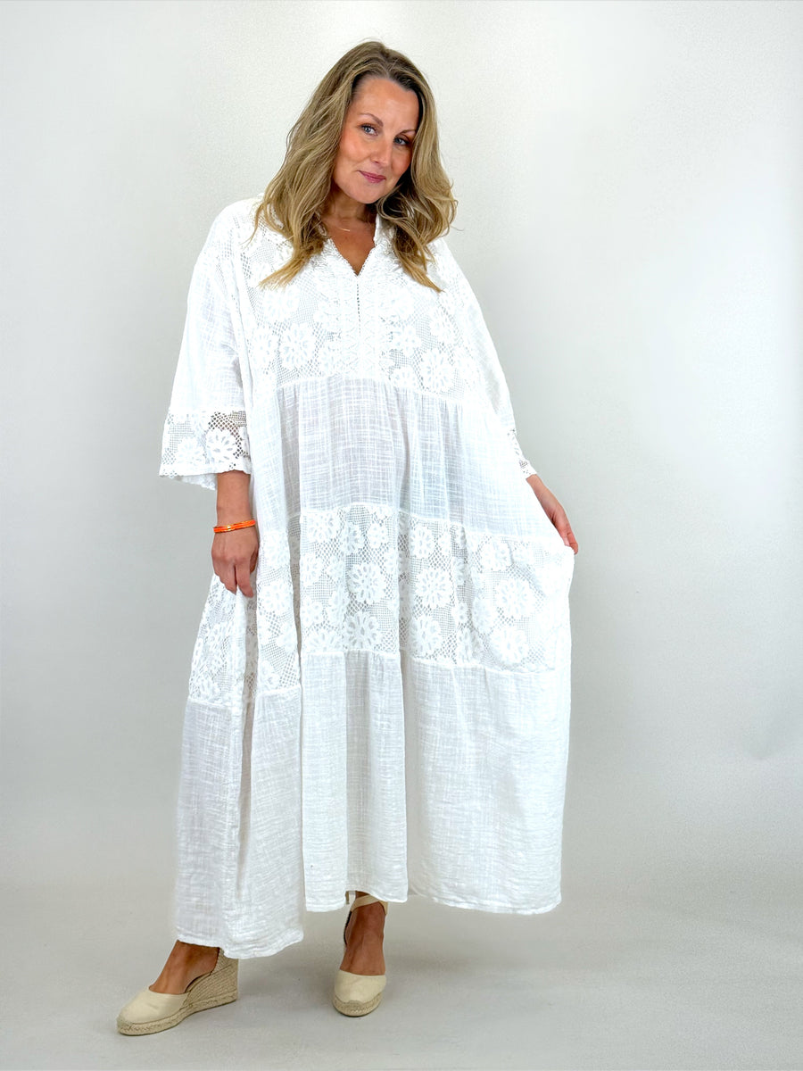 Made in Italy | Lyncombe Lace Dress | White