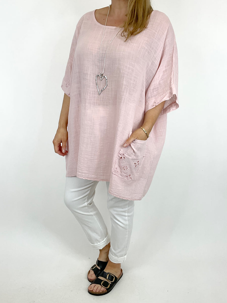 Made in Italy Lagenlook Lucia Pocket Top in Pink. code 52335