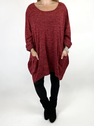 Lagenlook Made In Italy Alps Top in Red. code 7476.